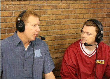 NASCAR driver Donnie Neuenberger with Michael Butler at the Gilmer Avenue Eagle Convenience Store