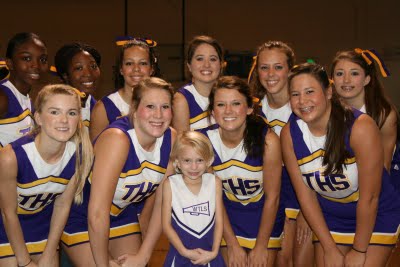 WTLS Cheerleader Georgia Anne Butler with the 2009 Tallassee High School Cheerleaders